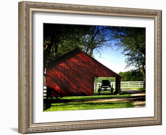 Buggy in the Red Barn-Jody Miller-Framed Photographic Print