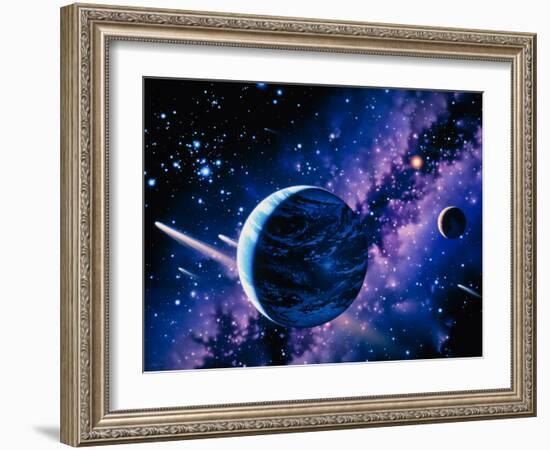 Artwork of Comets Passing the Earth-Joe Tucciarone-Framed Photographic Print