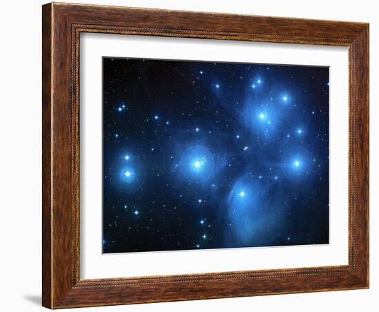 Pleiades Star Cluster (M45)-null-Framed Photographic Print