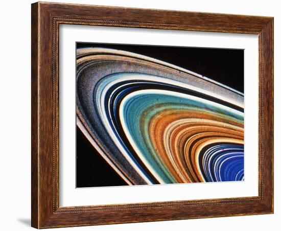 Voyager 2 Photograph of Saturn's Rings-null-Framed Photographic Print