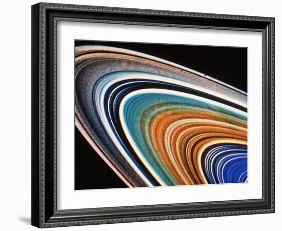 Voyager 2 Photograph of Saturn's Rings-null-Framed Photographic Print