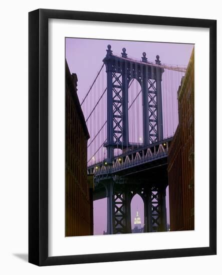 Manhattan Bridge, Empire State Building, New York City, USA-Alan Schein-Framed Photographic Print