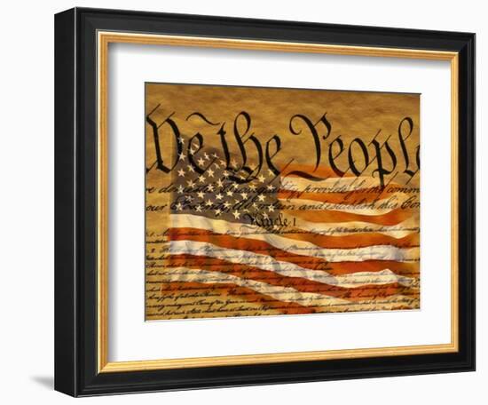 Constitution and U.S. Flag-Joseph Sohm-Framed Photographic Print