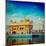 Vintage Retro Hipster Style Travel Image of Famous India Attraction Sikh Gurdwara Golden Temple (Ha-f9photos-Mounted Photographic Print