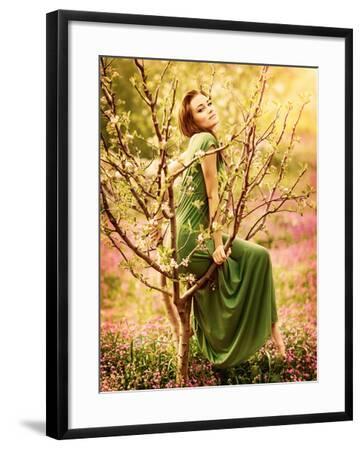 Fairy Tail Forest Nymph Beautiful Y Woman At Spring Garden Fairy Tail Forest Nymph Beautiful Y Woman At Spring Garden Wearing Long Dress