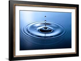Macro Shot of Water Drop Falling-Jag_cz-Framed Photographic Print