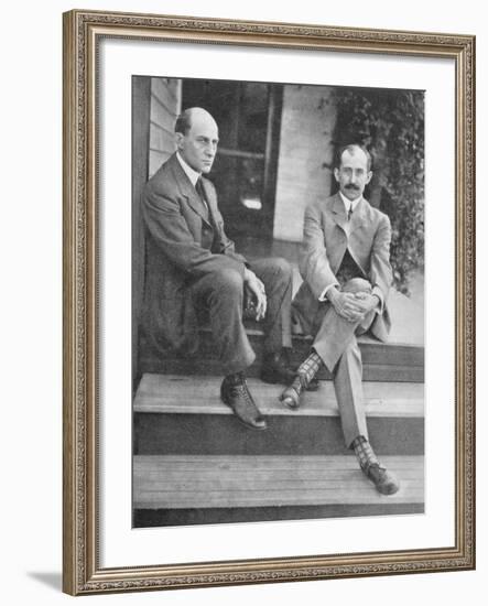 Wilbur and Orville Wright on the Steps of Their Home-null-Framed Photographic Print