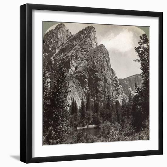 The Three Brothers, Yosemite Valley, California, USA, 1902-Underwood & Underwood-Framed Photographic Print