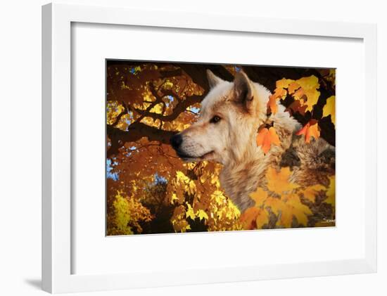 Autumn Leaves and Wolf-Gordon Semmens-Framed Photographic Print