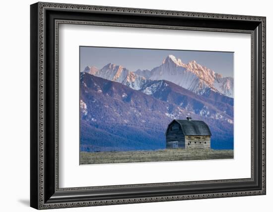 Historic Barn at Sunset, Flathead Indian Reservation, Montana-Steven Gnam-Framed Photographic Print