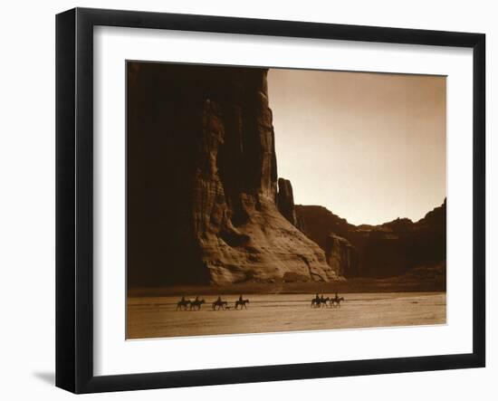 Navajos, Canyon De Chelly, c.1904-Edward S^ Curtis-Framed Photographic Print