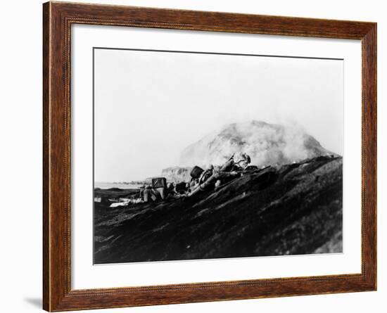 The Second Battalion, Twenty-Seventh Marines Land on Iwo Jima-Bob Campbell-Framed Photo