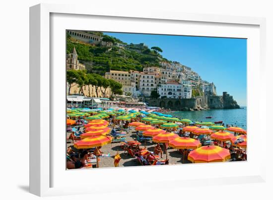 Colorful View of Almafi Coast Italy-null-Framed Photo