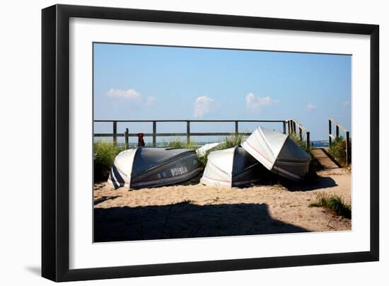 Row Boats Ocean Beach Fire Island NY-null-Framed Photo