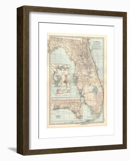 Plate 81. Map of Florida. United States. Inset Maps of Jacksonville-Encyclopaedia Britannica-Framed Giclee Print