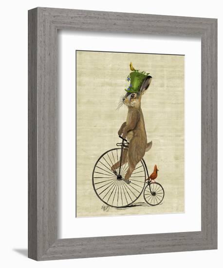 March Hare on Penny Farthing-Fab Funky-Framed Art Print