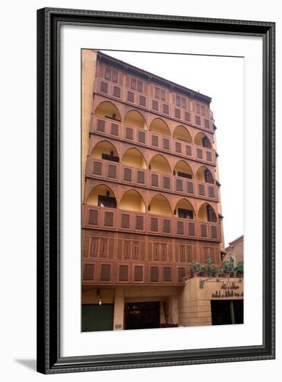 Egypt, Cairo, Islamic Old Town, Hotel Riad, Wooden Facade-Catharina Lux-Framed Photographic Print