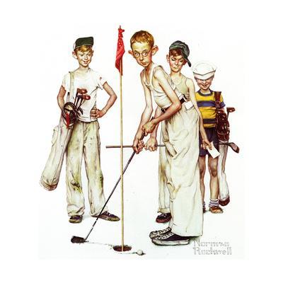 'Four Sporting Boys: Golf' Giclee Print - Norman Rockwell | Art.com