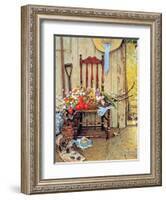 Spring Flowers-Norman Rockwell-Framed Giclee Print