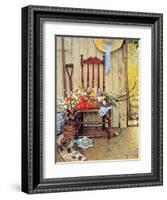 Spring Flowers-Norman Rockwell-Framed Giclee Print