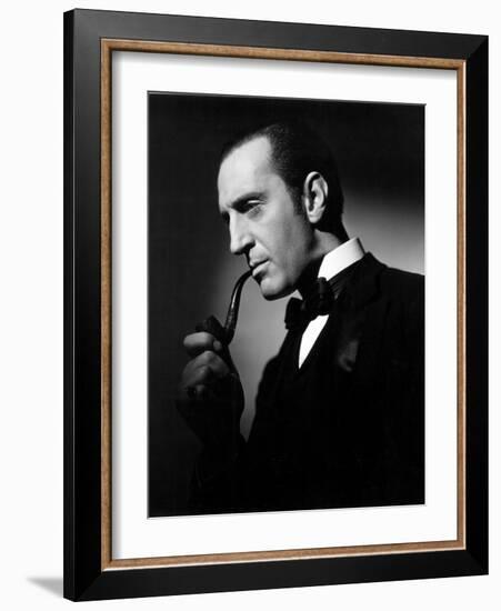 The Hound of the Baskervilles, Basil Rathbone, 1939-null-Framed Photo