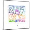 Washington D.C. Watercolor Street Map-NaxArt-Mounted Art Print