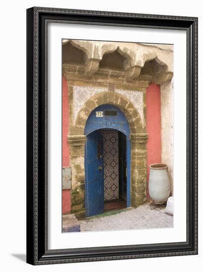 Painted and Carved Riad (Guesthouse) Entrance, Essaouira, Morocco-Natalie Tepper-Framed Photo