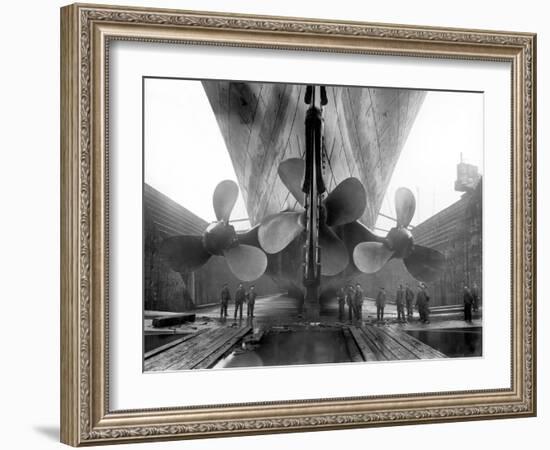 The Rms Titanic‚Äôs Propellers as the Mighty Ship Sits in Dry Dock-Stocktrek Images-Framed Photographic Print