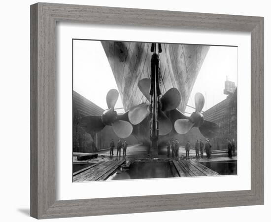 The Rms Titanic‚Äôs Propellers as the Mighty Ship Sits in Dry Dock-Stocktrek Images-Framed Photographic Print