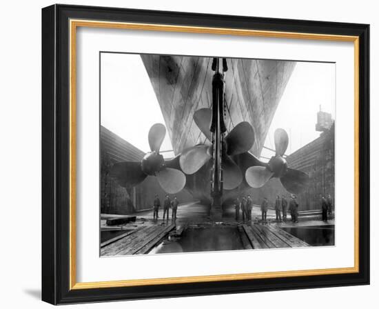 The Rms Titanic‚Äôs Propellers as the Mighty Ship Sits in Dry Dock-Stocktrek Images-Framed Photographic Print