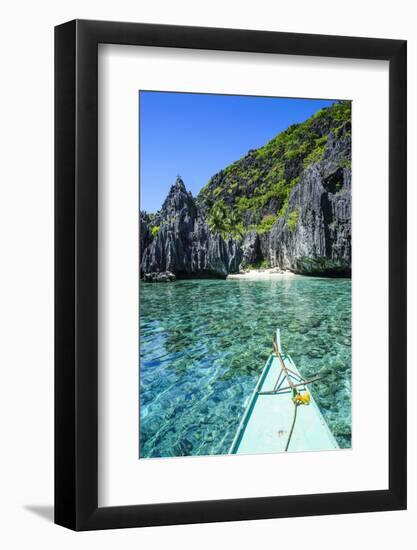 Little White Beach and Crystal Clear Water in the Bacuit Archipelago, Palawan, Philippines-Michael Runkel-Framed Photographic Print