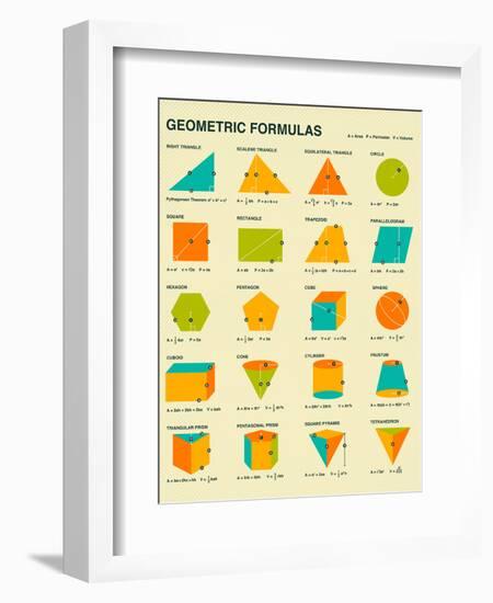 Geometric Formulas-Jazzberry Blue-Framed Art Print