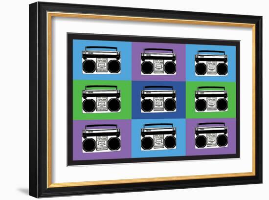 Boombox Stereos 3 Pop Art Print Poster-null-Framed Premium Giclee Print