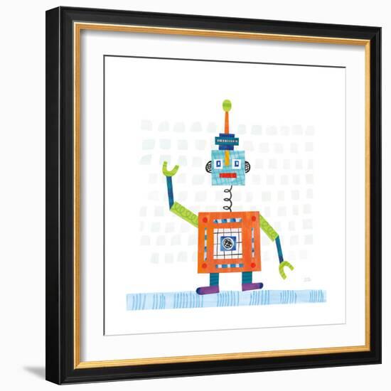 Robot Party III on Squares-Melissa Averinos-Framed Art Print