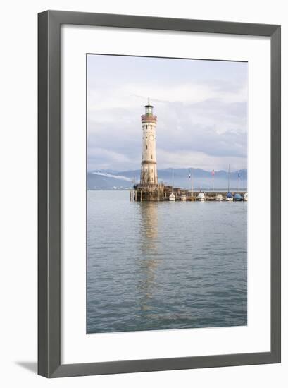 Lindau, Bavaria, Germany: The Lighthouse At The Entrance Of The Port-Axel Brunst-Framed Photographic Print