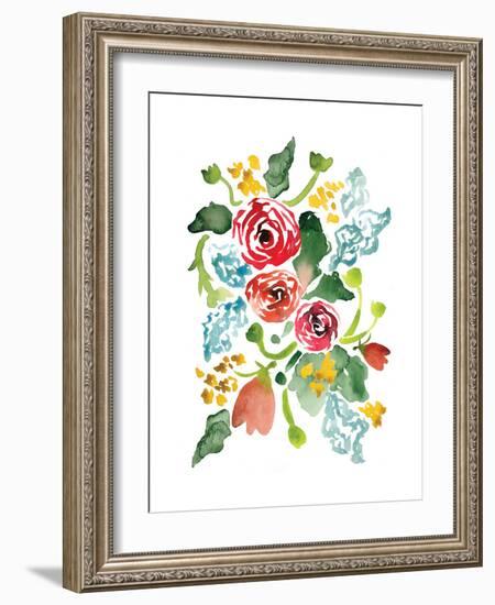 Red Floral Array I-Sara Berrenson-Framed Art Print