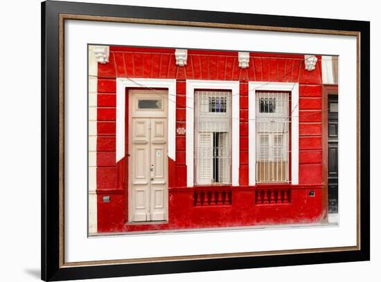 Cuba Fuerte Collection - 355 Street Red Facade-Philippe Hugonnard-Framed Photographic Print