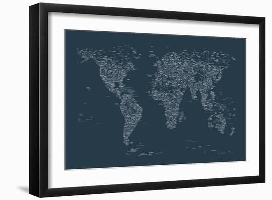 World Map of Cities-Michael Tompsett-Framed Art Print