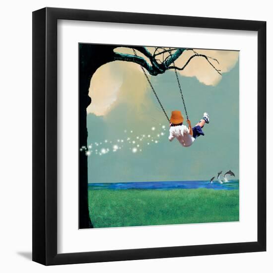 Swinging-Nancy Tillman-Framed Art Print