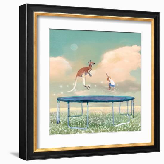 Jumping With Kangaroo-Nancy Tillman-Framed Art Print