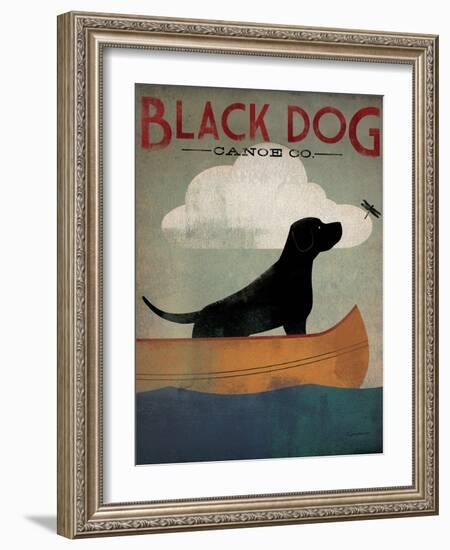 Black Dog Canoe-Ryan Fowler-Framed Art Print