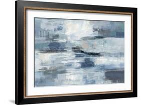 Clear Water Indigo and Gray-Silvia Vassileva-Framed Art Print