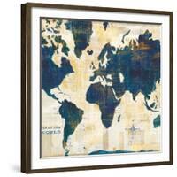 World Map Collage v2-Sue Schlabach-Framed Art Print
