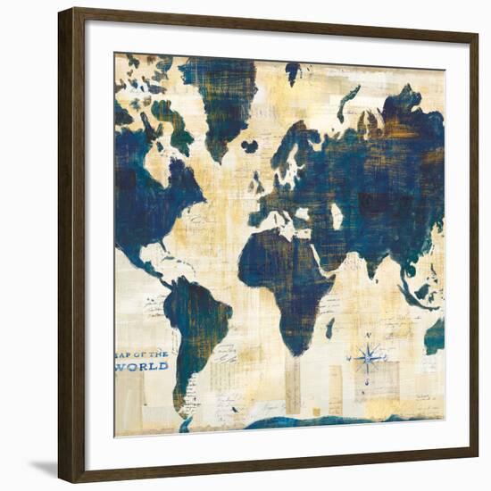 World Map Collage v2-Sue Schlabach-Framed Art Print