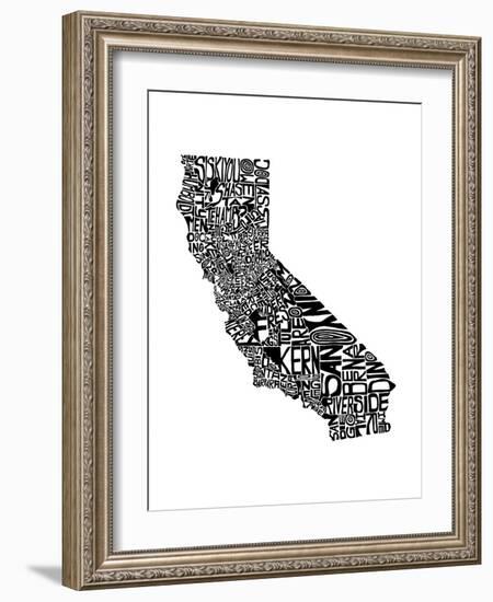 Typographic California-CAPow-Framed Art Print