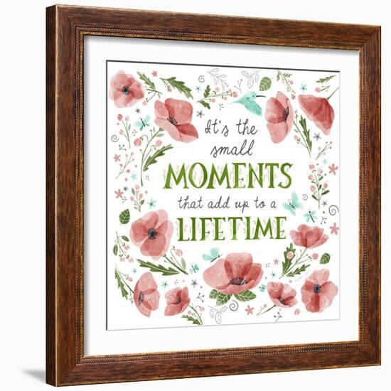 It's the Small Moments on White-Heather Rosas-Framed Art Print
