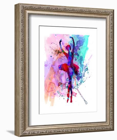 Ballerina's Dance Watercolor 3-Irina March-Framed Art Print