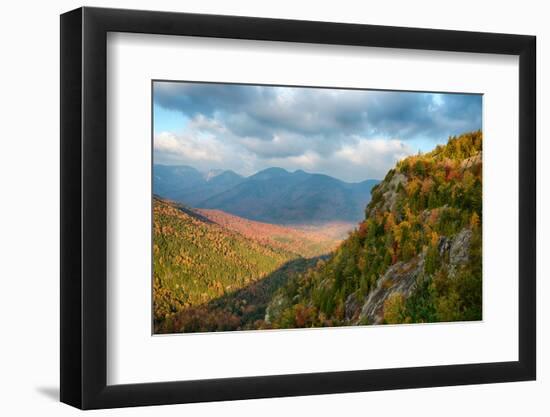 Scenic view of trees on mountain, Great Range, Giant Mountain, Adirondack Mountains State Park,...-null-Framed Photographic Print