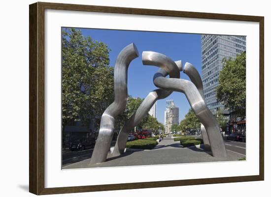 Kaiser Wilhelm Memorial Church and Sculpture in Kurfurstendamm, Berlin, Germany-Markus Lange-Framed Photographic Print