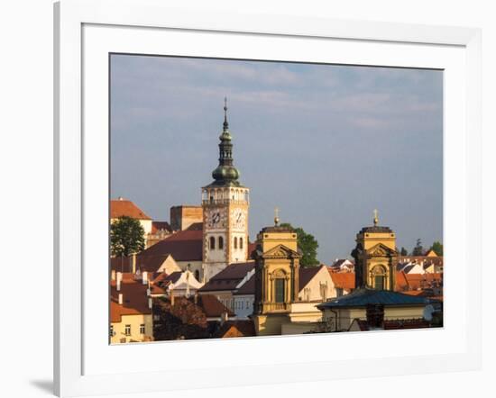 Czech Republic, Mikulov. The church Tower of St. Wenceslas-Julie Eggers-Framed Photographic Print